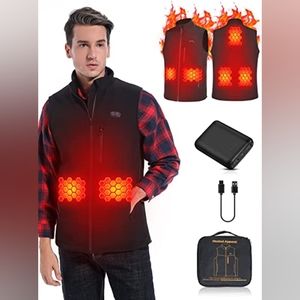 Zipper Heating Vest Waterproof Windproof Heated Jacket, Heated Vest For Men M-L